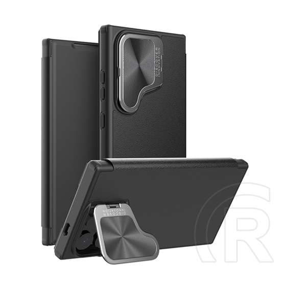 Nillkin Samsung Galaxy S25 Ultra (SM-S938) qin pro tok álló, bőr hatású (flip, kártyazseb, kameravédő) fekete