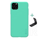 Nillkin Super Frosted Apple iPhone 11 Pro műanyag telefonvédő (gumírozott, érdes felület + asztali tartó) cián