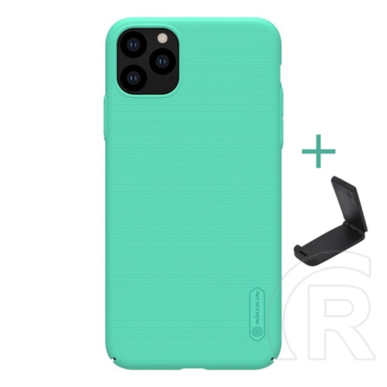 Nillkin Super Frosted Apple iPhone 11 Pro műanyag telefonvédő (gumírozott, érdes felület + asztali tartó) cián