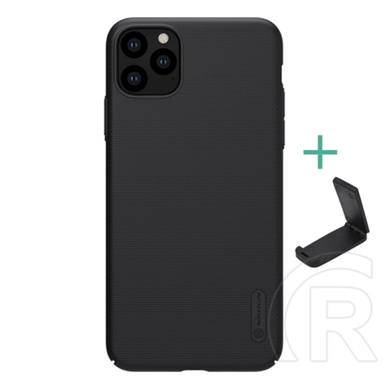 Nillkin Super Frosted Apple iPhone 11 Pro műanyag telefonvédő (gumírozott, érdes felület + asztali tartó) fekete