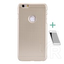 Nillkin Super Frosted Apple iPhone 6S Plus 5.5 műanyag védő (gumírozott,  logo kivágás + képernyővédő fólia) arany