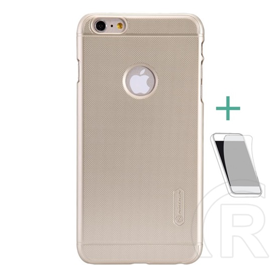 Nillkin Super Frosted Apple iPhone 6S Plus 5.5 műanyag védő (gumírozott,  logo kivágás + képernyővédő fólia) arany