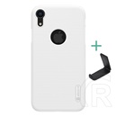 Nillkin Super Frosted Apple iPhone XR 6.1 műanyag telefonvédő (gumírozott,  logo kivágás + asztali tartó) fehér