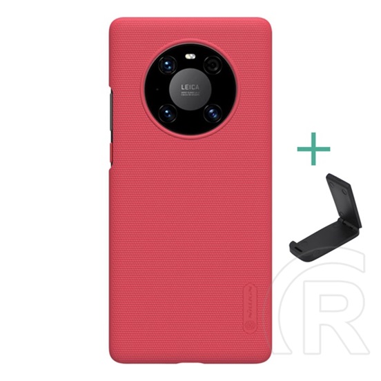 Nillkin Super Frosted Huawei Mate 40 Pro műanyag telefonvédő (gumírozott, érdes felület + asztali tartó) piros