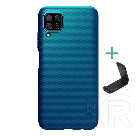 Nillkin Super Frosted Huawei P40 Lite 4G / Nova 6 SE műanyag védő (gumírozott, érdes felület + asztali tartó) sötétkék