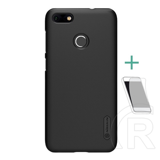 Nillkin Super Frosted Huawei P9 Lite Mini műanyag telefonvédő (gumírozott, érdes felület + képernyővédő fólia) fekete