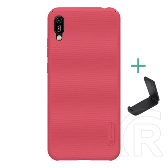 Nillkin Super Frosted Huawei Y6 2019 (Y6 Prime 2019) műanyag védő (gumírozott, érdes felület + asztali tartó) piros