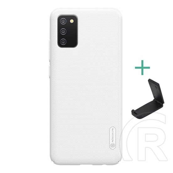 Nillkin Super Frosted Samsung Galaxy A02s (SM-A025F) műanyag védő (gumírozott, érdes felület + asztali tartó) fehér