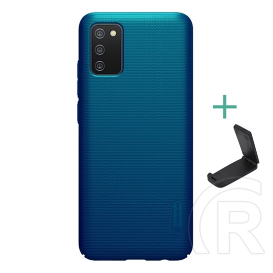 Nillkin Super Frosted Samsung Galaxy A02s (SM-A025F) műanyag védő (gumírozott, érdes felület + asztali tartó) sötétkék