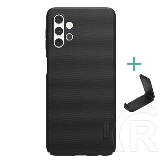 Nillkin Super Frosted Samsung Galaxy A32 (SM-A326) műanyag telefonvédő (gumírozott, érdes felület + asztali tartó) feket