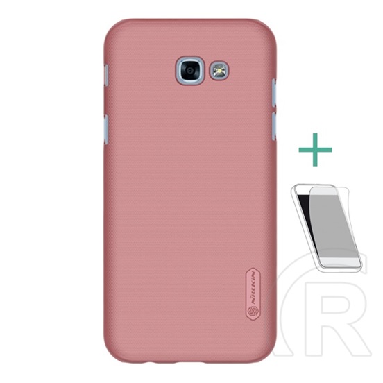 Nillkin Super Frosted Samsung Galaxy A3 (2017) SM-A320F műanyag védő (gumírozott, képernyővédő fólia) rozéarany