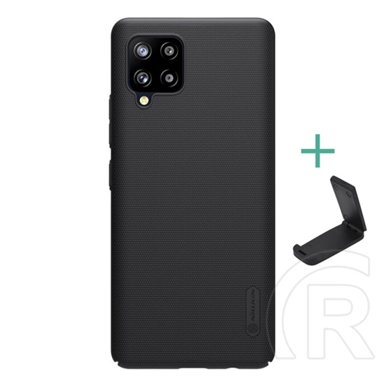 Nillkin Super Frosted Samsung Galaxy A42 (SM-A425F) műanyag védő (gumírozott, érdes felület + asztali tartó) fekete