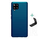 Nillkin Super Frosted Samsung Galaxy A42 (SM-A425F) műanyag védő (gumírozott, érdes felület + asztali tartó) sötétkék