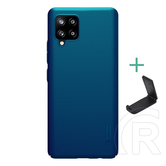 Nillkin Super Frosted Samsung Galaxy A42 (SM-A425F) műanyag védő (gumírozott, érdes felület + asztali tartó) sötétkék