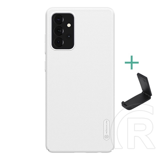 Nillkin Super Frosted Samsung Galaxy A72 4G (SM-A725F) műanyag védő (gumírozott, érdes felület + asztali tartó) fehér