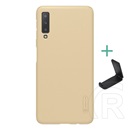 Nillkin Super Frosted Samsung Galaxy A7 (2018) SM-A750F műanyag védő (gumírozott, érdes felület + asztali tartó) arany