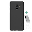 Nillkin Super Frosted Samsung Galaxy A8 Plus (2018) SM-A730F műanyag védő (gumírozott, képernyővédő fólia) fekete