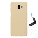 Nillkin Super Frosted Samsung Galaxy J6 Plus (SM-J610F) műanyag védő (gumírozott, érdes felület + asztali tartó) arany
