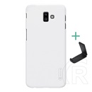 Nillkin Super Frosted Samsung Galaxy J6 Plus (SM-J610F) műanyag védő (gumírozott, érdes felület + asztali tartó) fehér