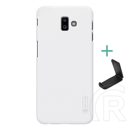 Nillkin Super Frosted Samsung Galaxy J6 Plus (SM-J610F) műanyag védő (gumírozott, érdes felület + asztali tartó) fehér