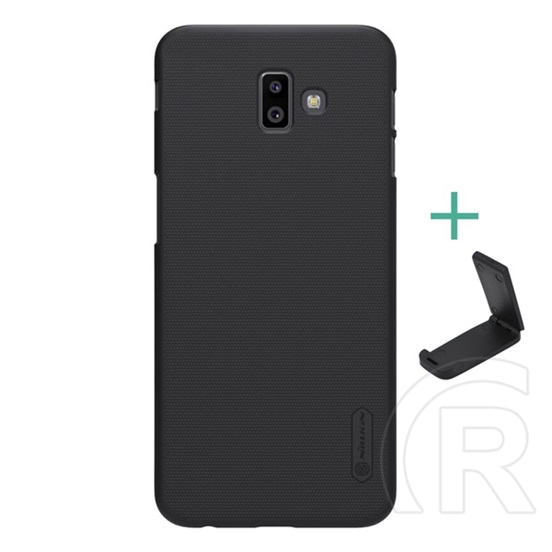 Nillkin Super Frosted Samsung Galaxy J6 Plus (SM-J610F) műanyag védő (gumírozott, érdes felület + asztali tartó) fekete