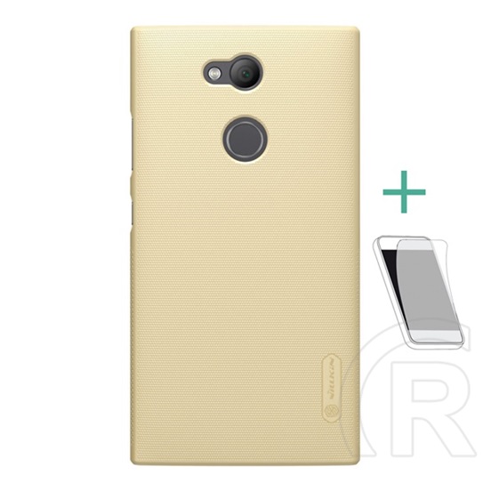 Nillkin Super Frosted Sony Xperia L2 (H4311) műanyag telefonvédő (gumírozott, érdes felület + képernyővédő fólia) arany