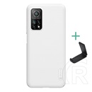 Nillkin Super Frosted Xiaomi Mi 10T Pro 5G műanyag telefonvédő (gumírozott, érdes felület + asztali tartó) fehér