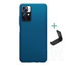 Nillkin Super Frosted Xiaomi Poco M4 Pro 5G műanyag telefonvédő (gumírozott, érdes felület + asztali tartó) sötétkék