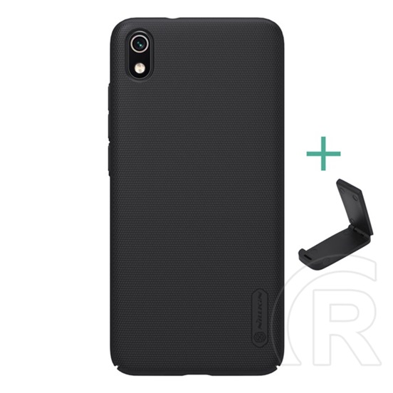Nillkin Super Frosted Xiaomi Redmi 7A műanyag telefonvédő (gumírozott, érdes felület + asztali tartó) fekete
