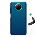 Nillkin Super Frosted Xiaomi Redmi Note 9 5G műanyag telefonvédő (gumírozott, érdes felület + asztali tartó) sötétkék