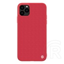 Nillkin Textured műanyag telefonvédő ( közepesen ütésálló, Apple iPhone 11 Pro szilikon keret, 3D minta) piros