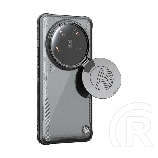 Nillkin Xiaomi 14 Ultra Nillkin iceblade prop tok (szilikon keret, ütésállóság, kameravédő, kitámasztó, magsafe) fekete