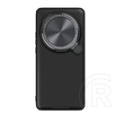 Nillkin Xiaomi 15 Ultra camshield prop szilikon telefonvédő (ütésállóság, kameravédő, kitámasztó, csíkos) fekete
