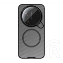 Nillkin Xiaomi 17 Ultra camshield prop magnetic szilikon védő (ütésálló, kameravédő, kitámasztó, csíkos) átlátszó/fekete