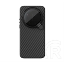Nillkin Xiaomi 17 Ultra carboprop szilikon védő (ütésálló, aramid bevonat, kitámasztó, mágneses, karbon minta) fekete