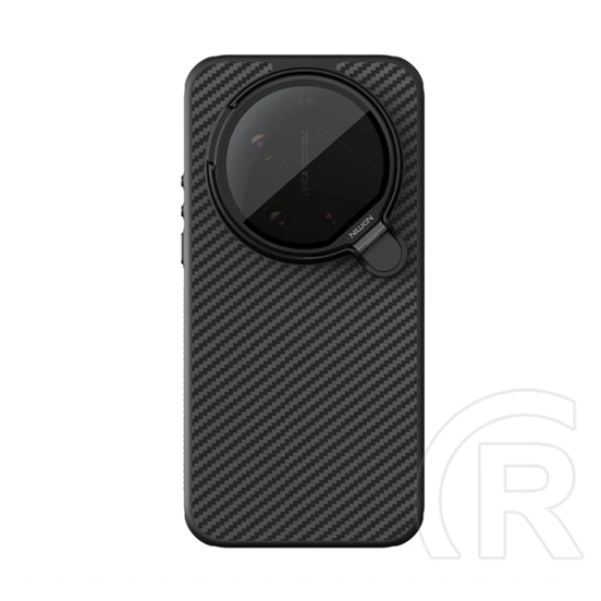 Nillkin Xiaomi 17 Ultra carboprop szilikon védő (ütésálló, aramid bevonat, kitámasztó, mágneses, karbon minta) fekete