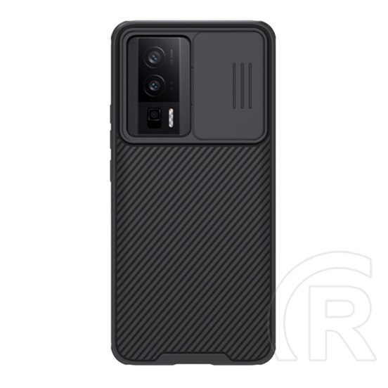 Nillkin Xiaomi Poco F5 Pro camshield pro védő (szilikon keret, közepesen ütésálló, kamera védelem, csíkos minta) fekete