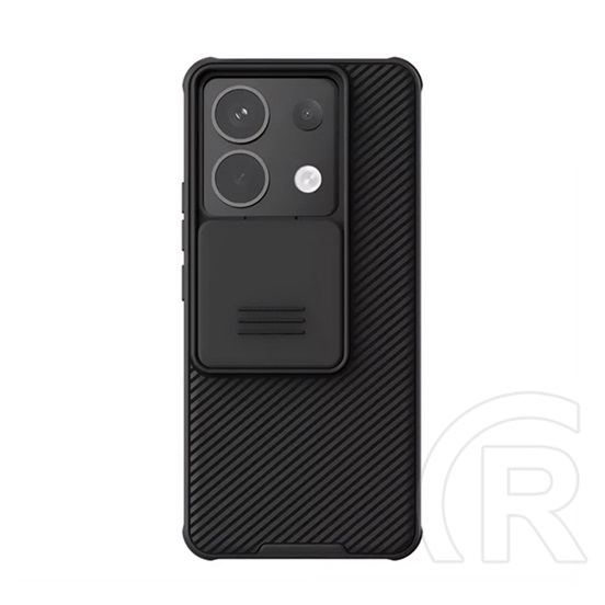 Nillkin Xiaomi Poco X6 5G camshield pro műanyag telefonvédő (szilikon keret, ütésállóság, kameravédő, csíkos) fekete