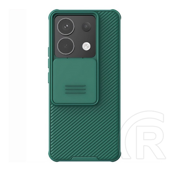 Nillkin Xiaomi Poco X6 5G camshield pro műanyag telefonvédő (szilikon keret, ütésállóság, kameravédő, csíkos) sötétzöld