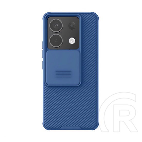 Nillkin Xiaomi Redmi Note 13 5G camshield műanyag telefonvédő (szilikon keret, ütésállóság, kameravédő, csíkos) sötétkék