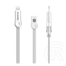 Nillkin Plus III adat- és töltőkábel (USB-A dugó / USB micro-B vagy Lightning 8 pin dugó, 1 m, lapos, fehér)