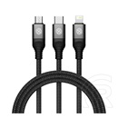 Nillkin swift pro adatkábel 3in1 (usb - lightning/microusb/type-c, 4.4a, gyorstöltő, 150cm, cipőfűző) fekete