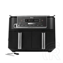 Ninja Foodi MAX AF451EU Dual Zone forrólevegős sütő (9,5 l, 2470 W, 2x4,75 l kosár, digitális maghőmérő, 40–240 °C, feke