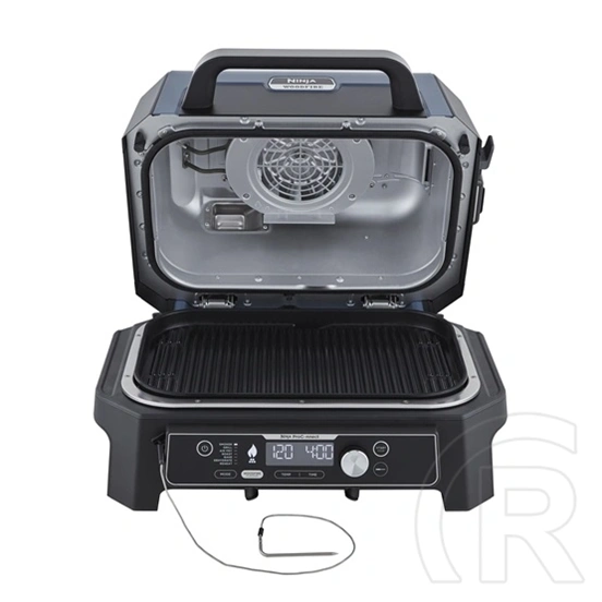 Ninja Woodfire Pro Connect XL elektromos grill és füstölő (1700 W, 7 funkció, 40-260 °C, beépített hőmérő, kék/fekete)