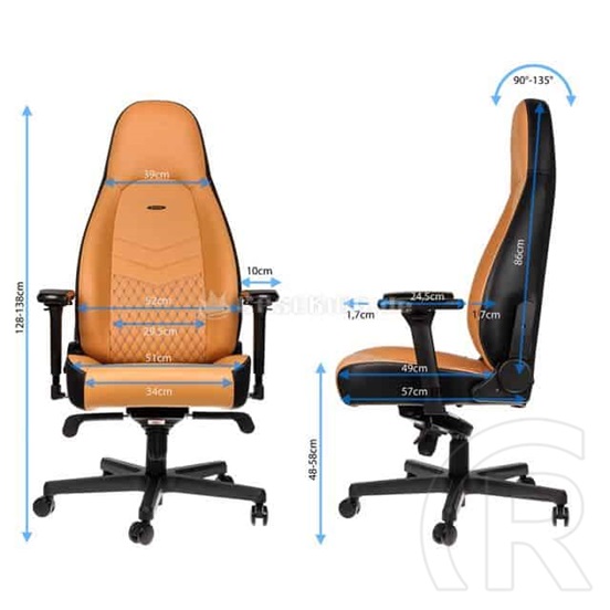 Noblechairs ICON bőr szék (konyak-fekete)