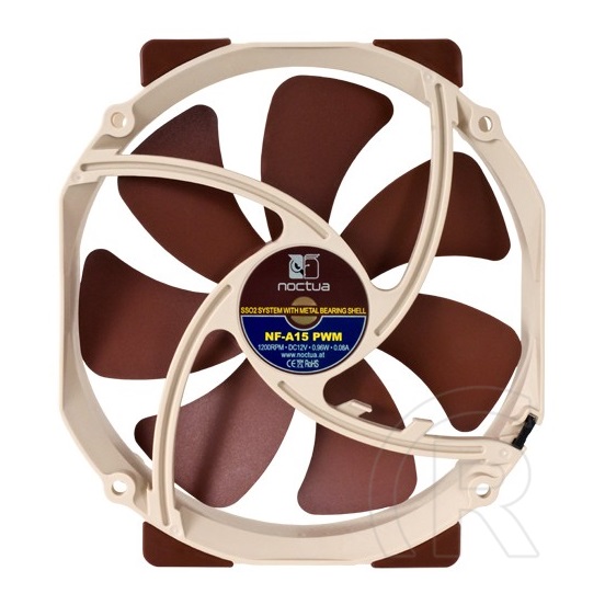 Noctua NF-A15 PWM hűtő ventilátor (140 mm, 900-1200 rpm, 13,8-19,2 dB)