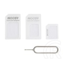Noosy sim adapter (nano sim kártyát micro sim és normál méretű kártyára alakítja át, kártya kiemelő) fehér