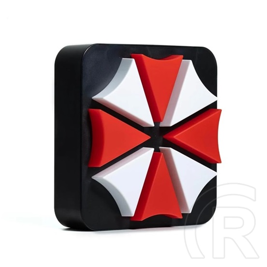 Numskull Resident Evil Umbrella Corp 3D lámpa (hivatalos Capcom, USB-C kábel, 3×AA lehetőség, asztalra/falra, 199×199×55