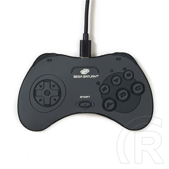 Numskull Sega Saturn kontroller alakú vezeték nélküli töltőpad (10W, okostelefonokhoz kompatibilis, túltöltés- és túlmel