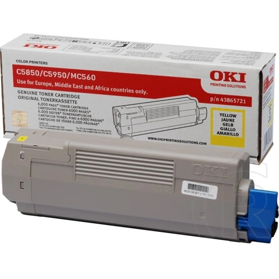Oki C5850/5950 43865721 toner (6.000 oldal, sárga)